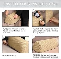 Vista 45 de Fundas para reposabrazos de sofá, fundas para reposabrazos con bolsillo, protector elástico para reposabrazos de sofá, fundas extraíbles