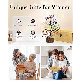 TATOODAA 7 Chakra Crystal Tree of Life - Upgrade Gift Box, Unique Birthday Gifts for Women, Chakra Healing Stones Trees for Desk Decor, Positive Energy, New House Warming Gift, Gifts for Mom