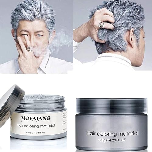 Miniatura 9 de Asocrew Color de cera temporal negra para el cabello, cera de color negro en aerosol, tinte de cera para el cabello, arcilla para peinar el cabello,