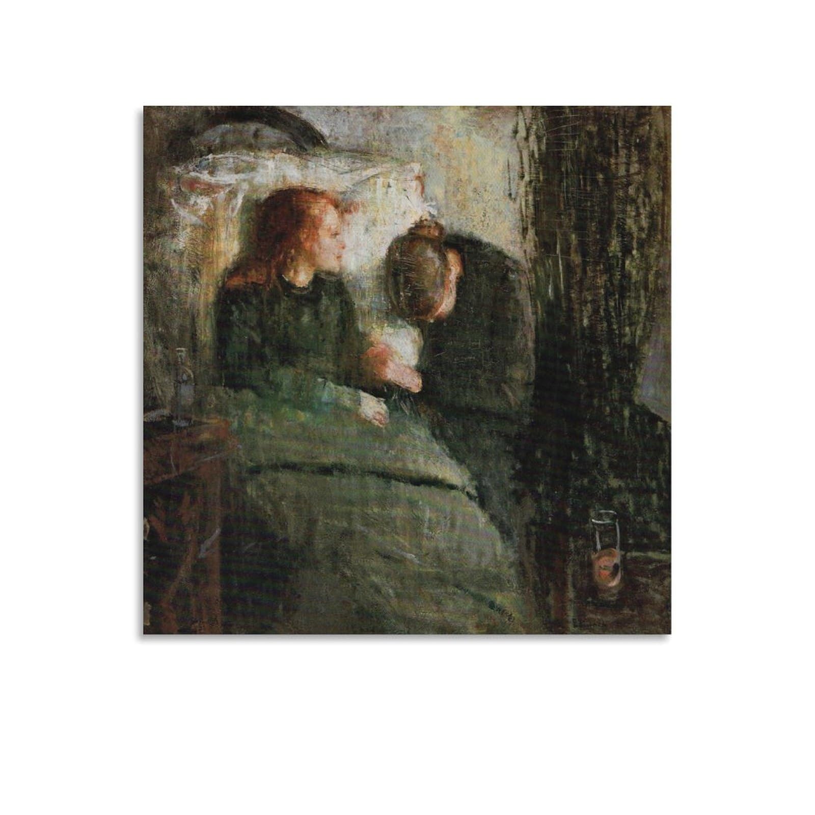 Edvard Munch Poster The Sick Child Paintings Poster Wall Art Poster Prints Home Decor Picture Canvas Painting Posters 16x16inch(40x40cm)
