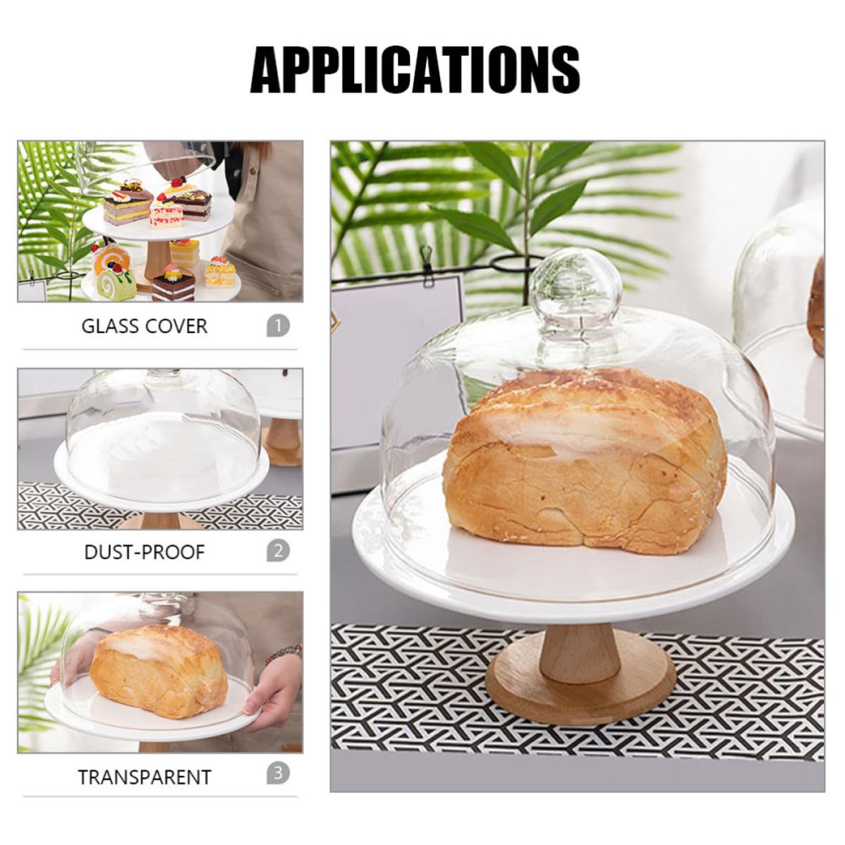 VOSAREA Présentoir à Gâteau de Mariage Petit en Verre avec Couvercle