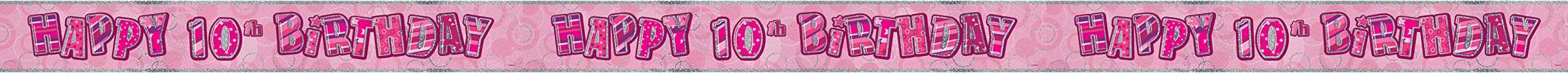 Unique Party 92068 - 9ft Foil Glitz Pink Happy 80th Birthday Banner — view 58