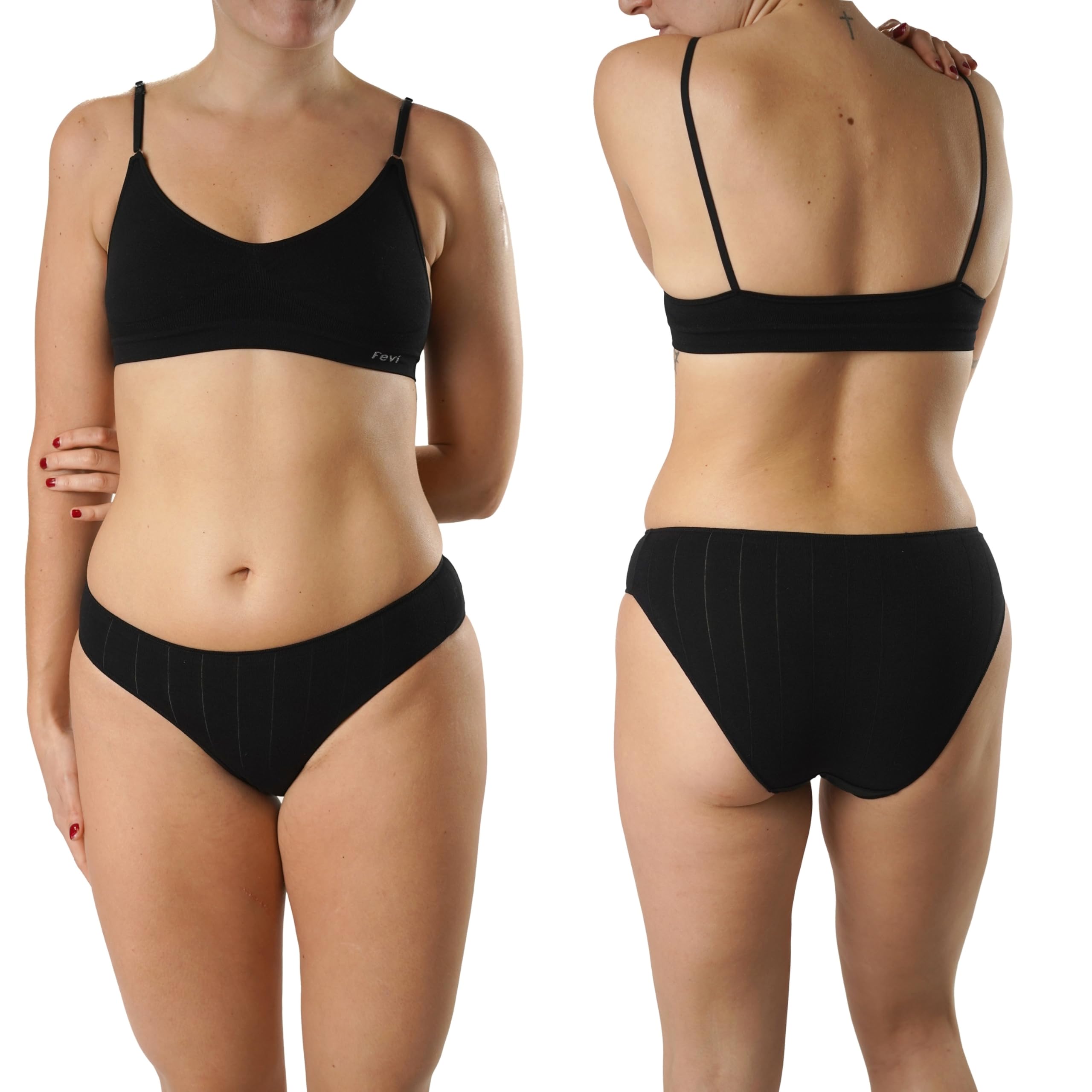 FEVI Pack 12 Braguitas Bikini de Algodón Mujer, Sin Costuras, Ropa Interior Cómoda, Suave y Elástica, Lencería Bragas Bikini Invisible