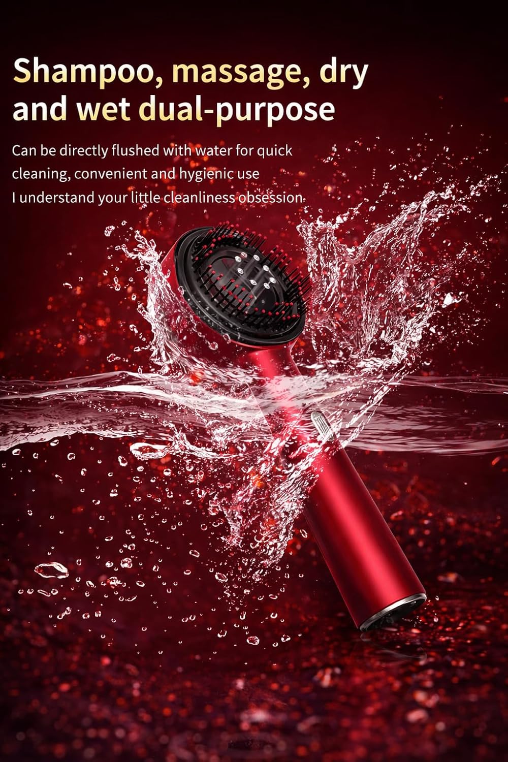 Multifunctional Massage Comb with 630nm Red Light Hair Care, 3 Gripping and Kneading Modes, Scalp Massager for Hair Nourishment