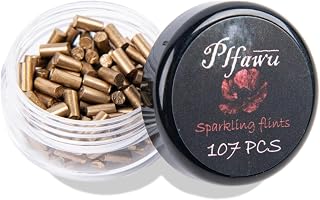 107Pcs Premium Sparkling Lighter Flints Refills - Compatible with Zippo & Clipper, Long-Lasting Flint Replacement for Lighter Use, Gold