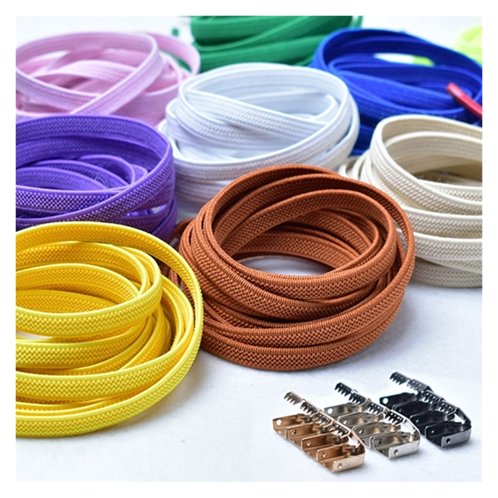 Colorful No Tie Flat Hiking Running Shoe Lace Elastic Shoelaces Outdoor Sneakers Quick Safety Flat Shoelace Kids Adult Lazy Lace (v1)