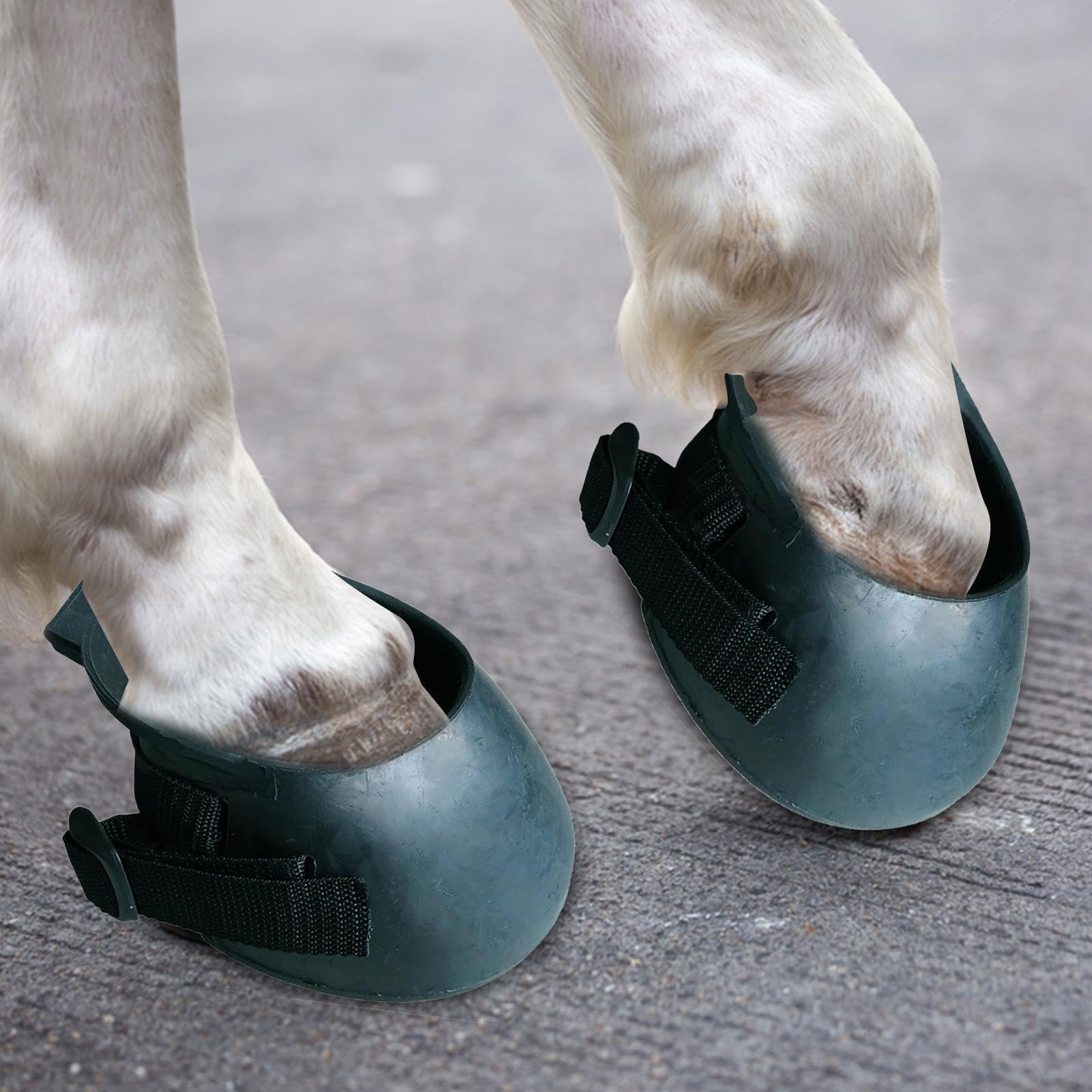 Botas para Cascos, de Goma Antideslizante con Correa Ajustable | Botas Protectoras para Caballos - para Entrenamiento, competición, rehabilitación, Recorte y protección.