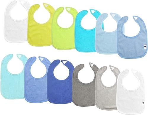 Miniatura 6 de SPINFOX Baberos impermeables para niñas, niños, babero unisex de algodón sólido de punto para bebés