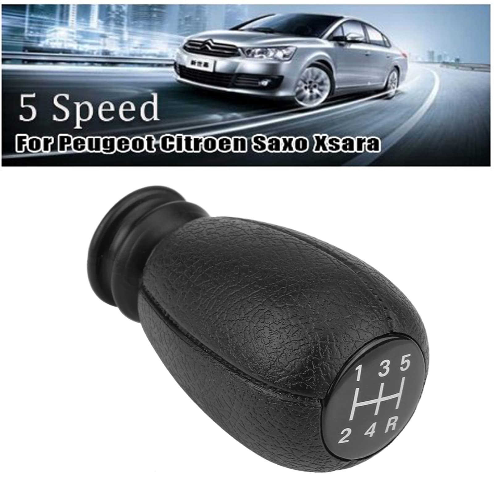 Pomello Del Cambio Universale In Pelle – Nero, Altezza 8,3 Cm – Compatibile Con Peugeot 207, Citroën C3, Saxo, Xsara E Altri Modelli - 2