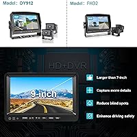 Vista 6 de Fookoo Ⅱ HD 1080P 9" Wired Backup Camera System, 9-inch DVR Dual Split Screen Monitor, IP69 Waterproof Rear View Camera for Truck/Trailer/Box