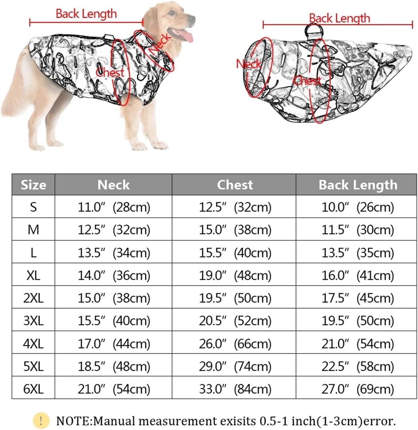 冬用ペット服、暖かいジャケット、オーバーコート、防水ベスト、小型犬・中型犬用(Pink,6XL)