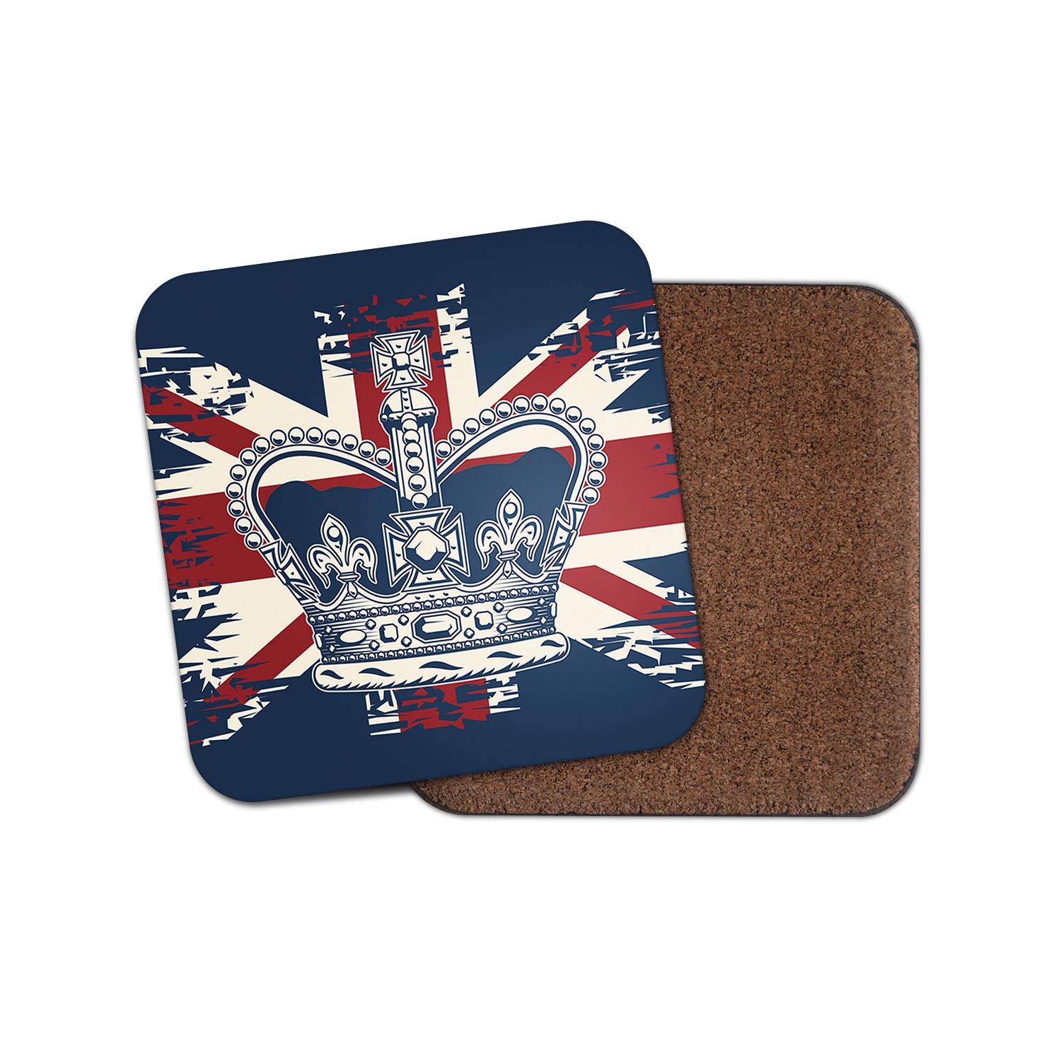 Destinationvinyl Multicolor 1 X British Crown Coaster - Union Jack Flag Royal Queen King Uk Britain #14860