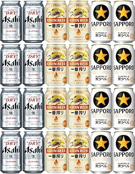 Amazon.co.jp: 人気ビール3種アソート 350ml×24本（3種×各8本