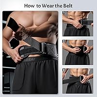 Vista 7 de MANUEKLEAR Cinturón de Levantamiento de Pesas para Gimnasio, Cinturón de Entrenamiento de Levantamiento de Pesas y Powerlifting para Hombres