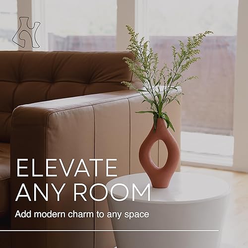 Miniatura 4 de Villa Moda Emile Abstract - Jarrón decorativo orgánico moderno, mediano, terracota