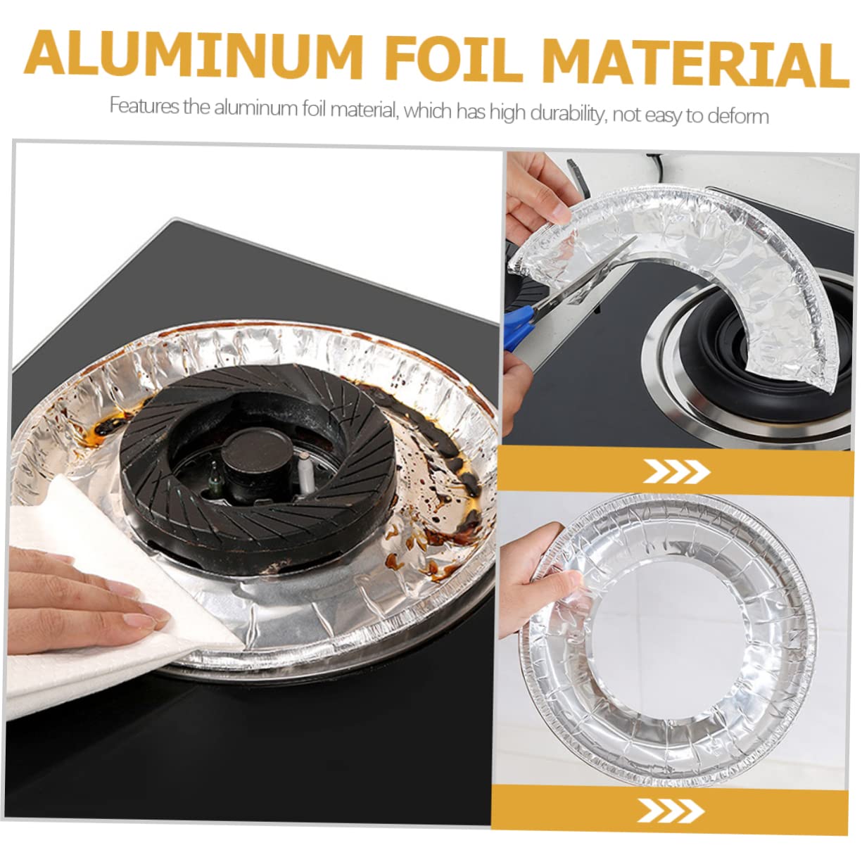 Alipis 3 Set Di Rivestimenti Per Bruciatori A Gas in Alluminio Protezioni Per Bruciatori Da Cucina Resistenti Calore Non Facili Da Usare 20 Pezzi * 3