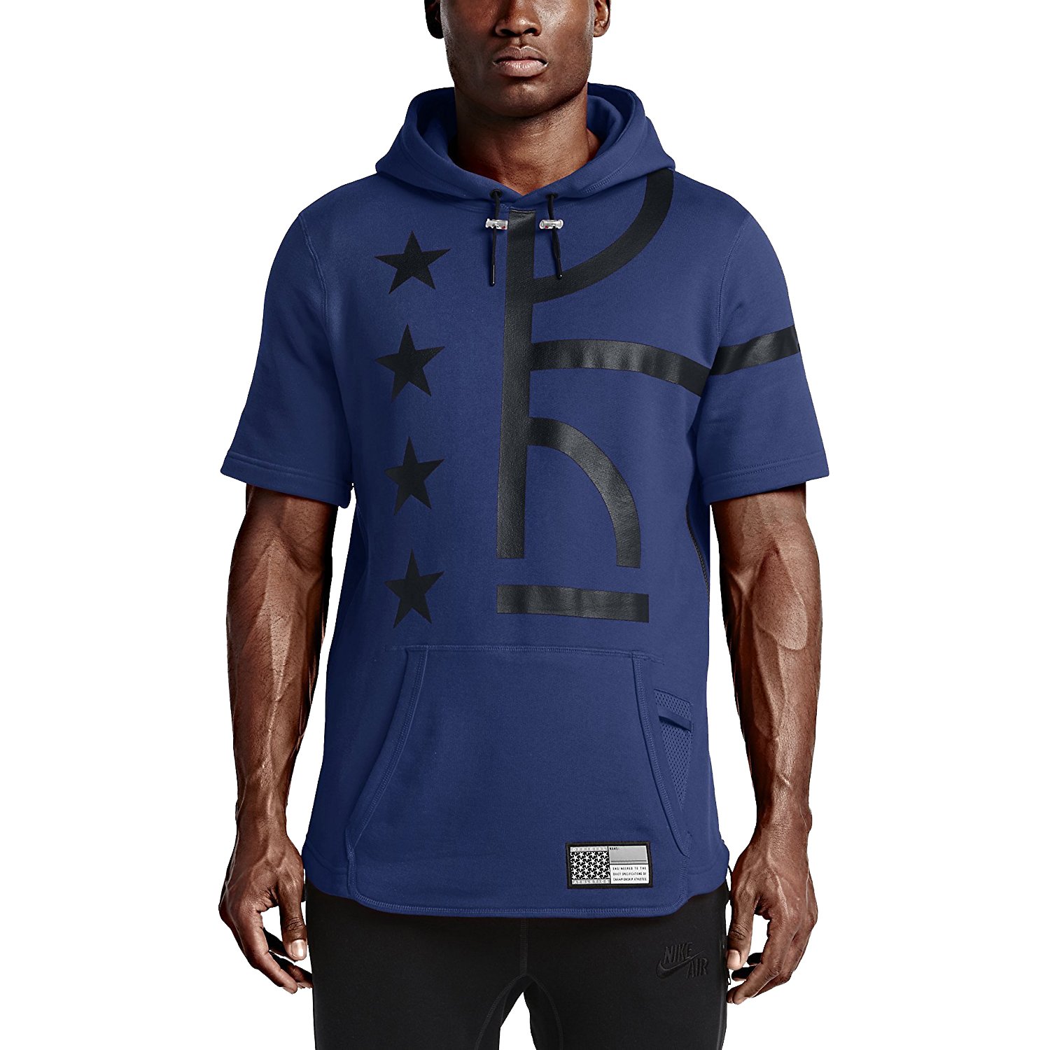 Nike Mens Air Pivot V3 Short Sleeve Hoodie Deep Royal Blue/Black (Medium)