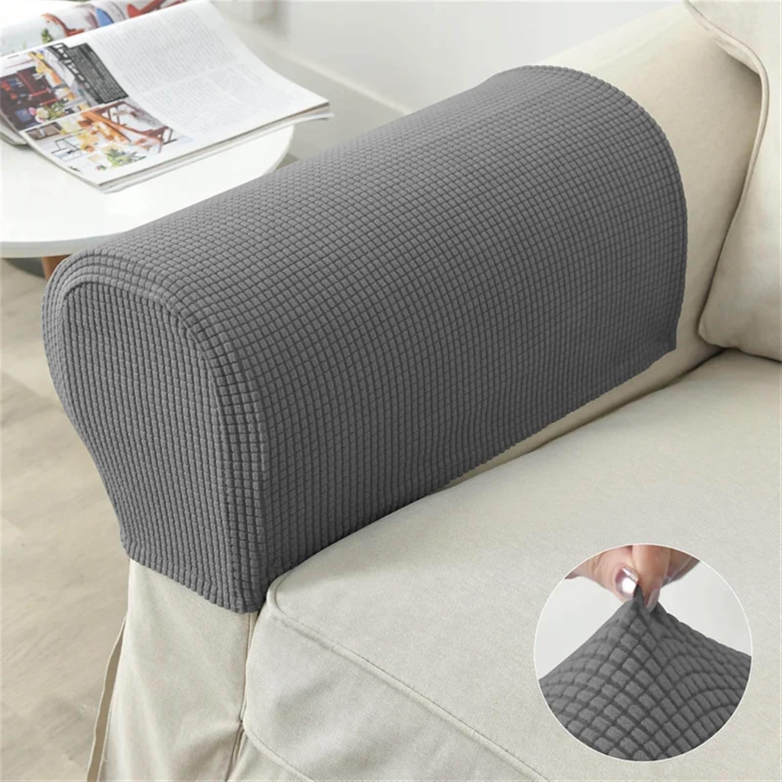 Sofa ArmlehnenbezüGe 2 Teile/Satz Elastische Sofa Armlehne Abdeckung Polar Fleece rutschfeste Couch Stuhl Arm Schutz Stretch Abnehmbare Sofa Arm Schonbezug FüR Couch, Stuhl, Armschutz(Cyan)
