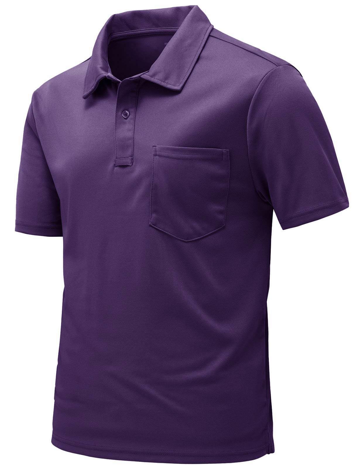 Rdruko Men's Polo Shirts Short Sleeve Quick Dry Outdoor Golf Sports Shirts with Pocket