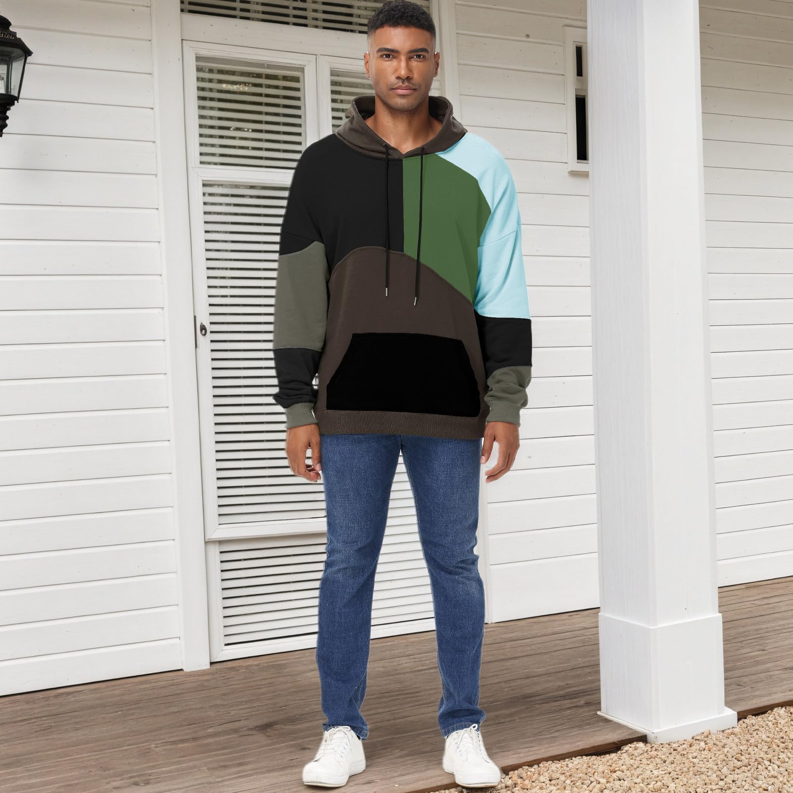 Hombre Sudadera con Capucha Techwear Colores Manga Larga Hoodie | Hip Hop Ligea Deportiva Casual Jersey Primavera Otoño Invierno Viajes y Acampadas