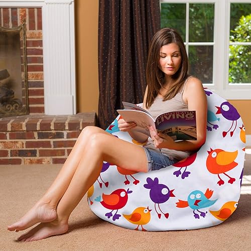 Miniatura 98 de Posh Beanbags - Sillón puff Lienzo Animales Bosque Critters,Lienzo Pájaros en Blanco,Lona Chevron Negro y Blanco,Tela para colorear lienzo - Mundo