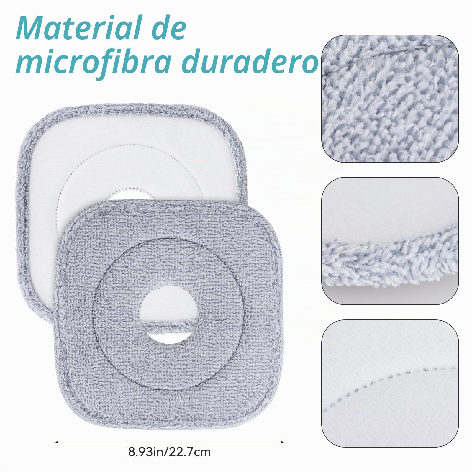 Sgizoku Juego de fregona con cubo, fregona giratoria de 360° con escurridor, función de lavado y secado, separa el agua limpia y sucia, mango telescópico con 4 almohadillas reutilizables para todo