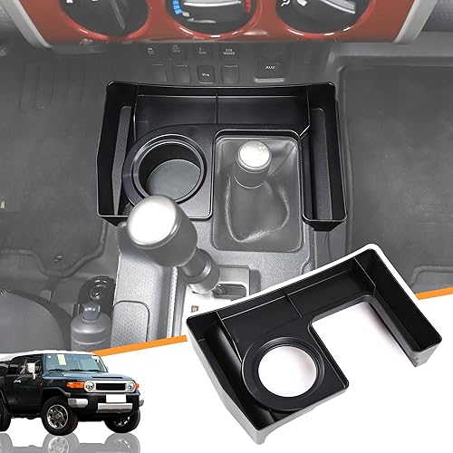 LLKUANG Caja de almacenamiento en forma de U para transmisión de auto ABS Compatible con Toyota FJ Cruiser 2007-2021, bandeja de almacenamiento