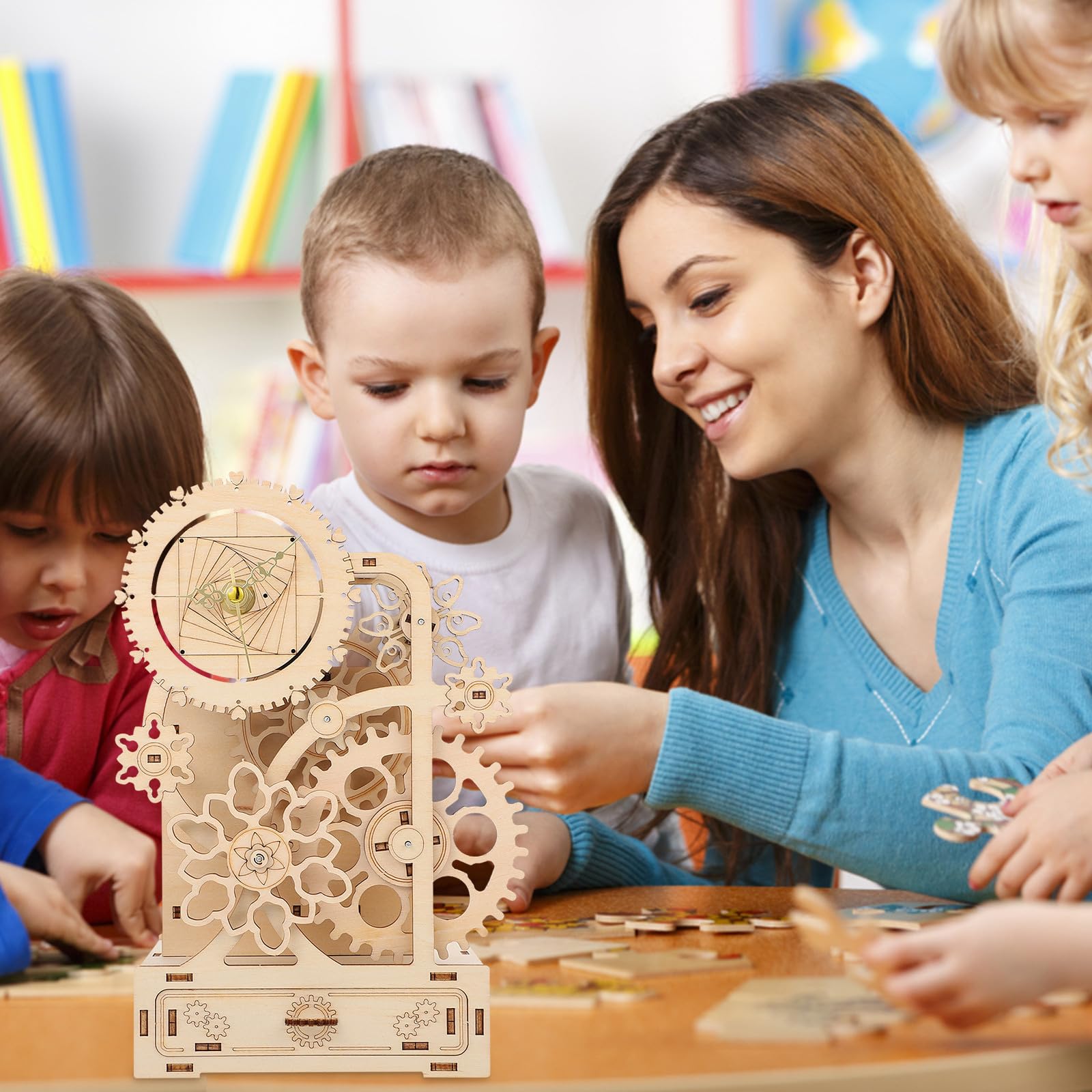 Holz Spieluhr 3D Puzzle Selbstgemacht Stifthalter Braun, 1 Satz