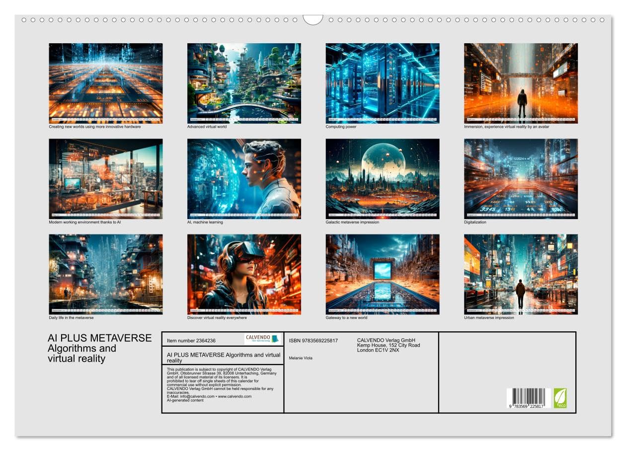 AI PLUS METAVERSE Algorithms and virtual reality (Wall Calendar 2027 DIN A2 landscape), CALVENDO 12 Month Wall Calendar: Abstract view on the modern subject