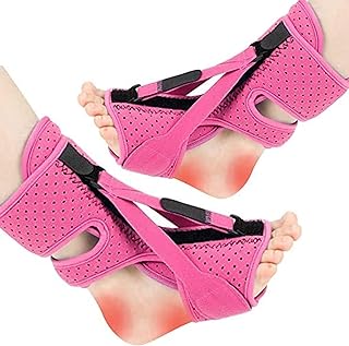 Plantar Fasciitis Night Splint-Upgrade 3 Adjustable Planter Facetious Relief Brace,Plantar Fasciitis Relief Women Men Straps,Support Relief Foot Drop Achilles Tendonitis Day Night(Pink-2PC)