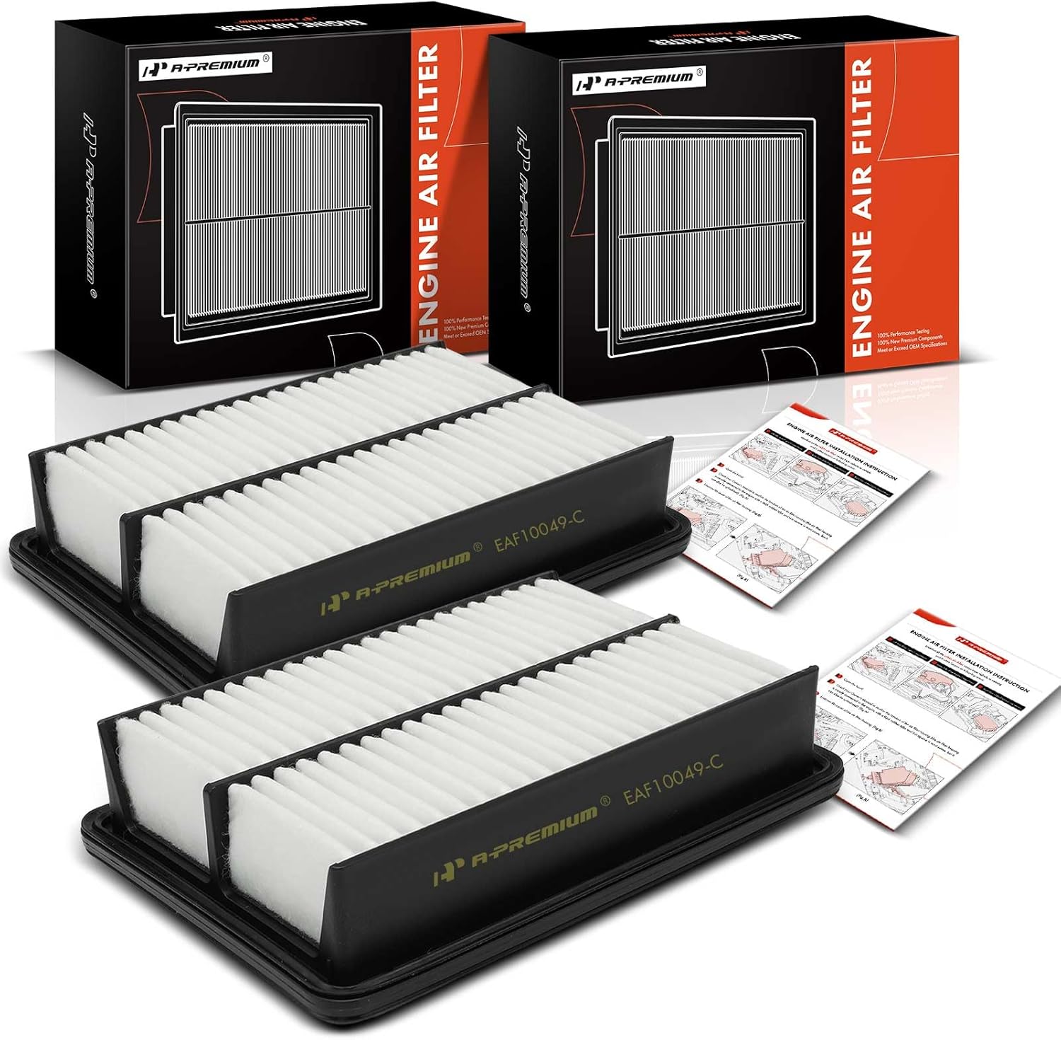 A-Premium 2-PC Engine Air Filter Compatible with Mazda 3 2019-2024, CX-30 2020-2024, CX-50 2023-2023, 3 Sport 2019-2023, 2.0L 2.5L, Replace# PAH9133A0A