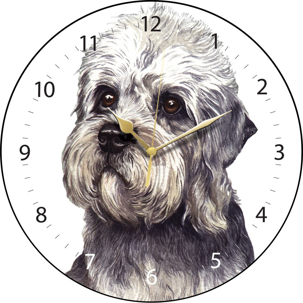 WaggyDogz Dandie Dinmont Dog Gift Wall Clock (CLK-42) 28cm Made in UK
