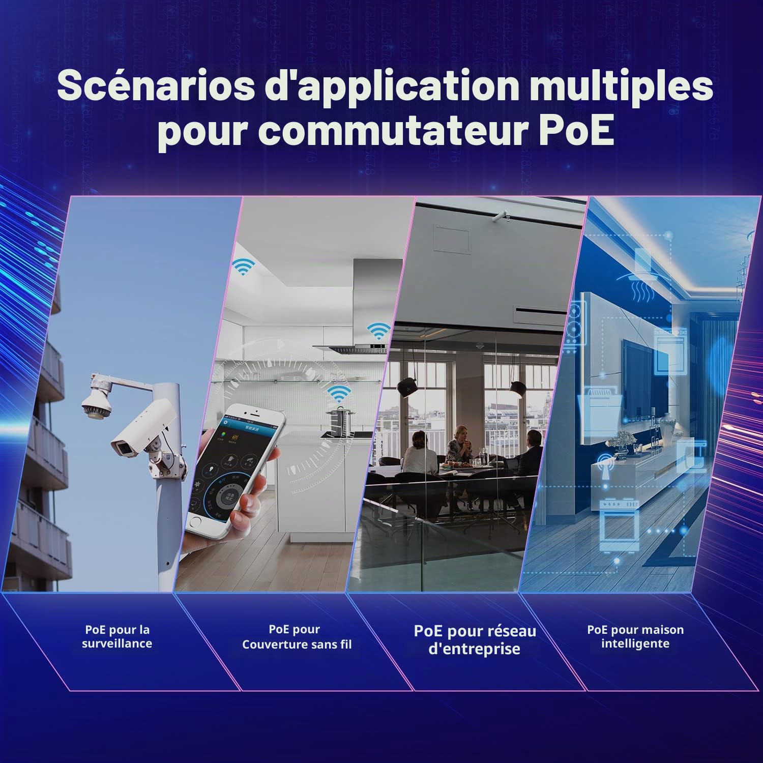 MokerLink Injecteur PoE Gigabit, 802.3af/at/BT 90W, 10/100/1000Mbps Ethernet, Plug & Play, Adaptateur Non-PoE vers PoE, Distance jusqu'à 100 mètres (328 ft.)