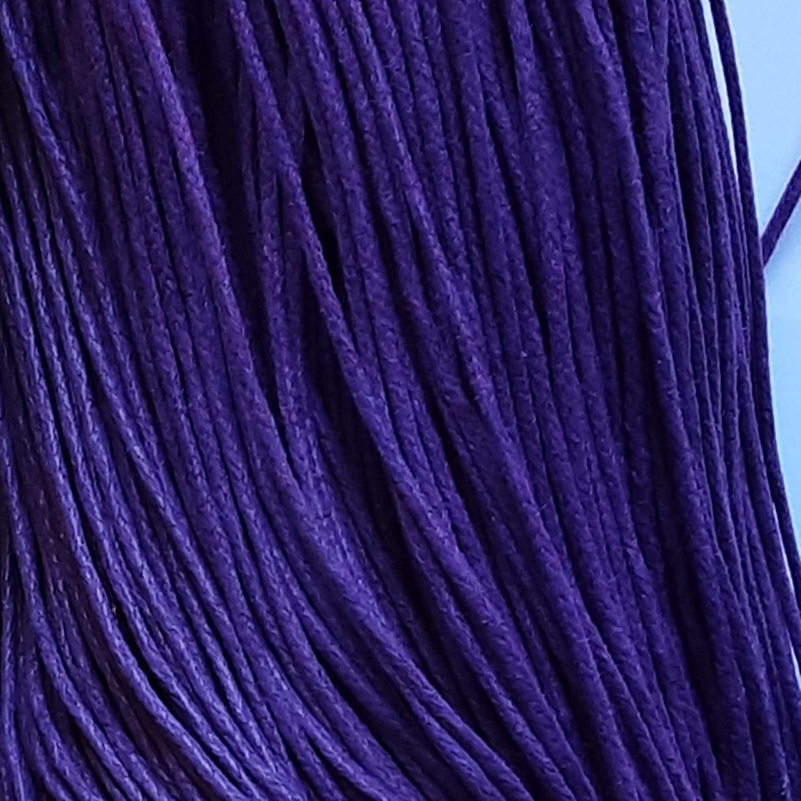 Mart-Mon Multicolor 1.5Mm Waxed Cotton Cord 6 Meters For Jewellery & Craft Making (Purple)