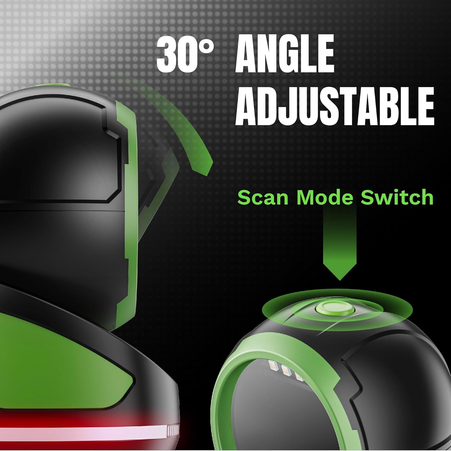 Tera Barcode Scanner Handsfree Omnidirectional: Pro Version Desktop 1D 2D QR USB Wired Adjustable Angle Plug and Play Bar Code Reader for POS Supermarket Retail Store Mobile Payment 9800 Green