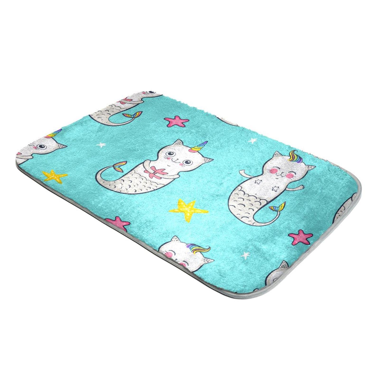 Tapis à poils longs fausse fourrure licorne chat sirène étoile