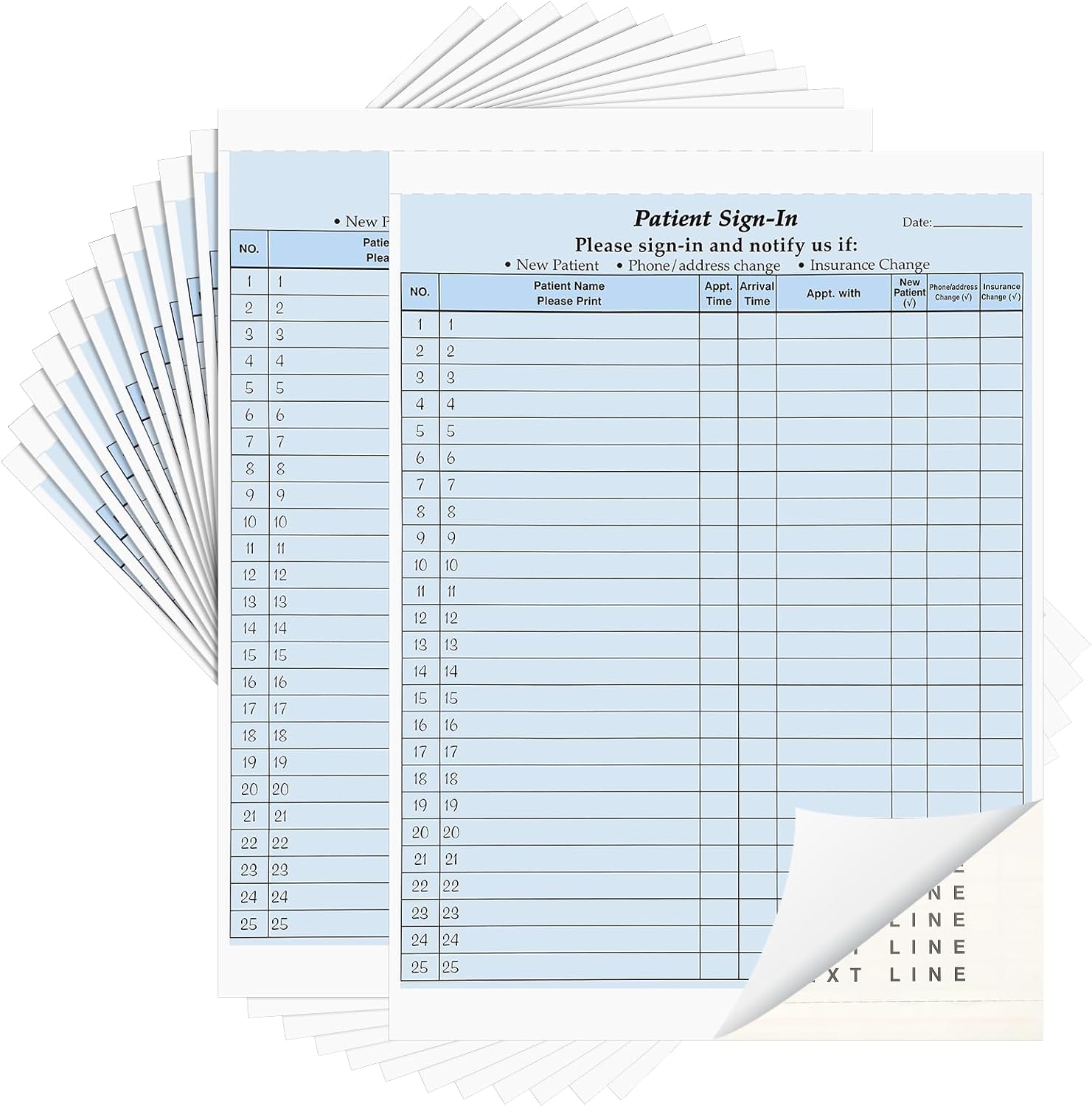25 Sheets Patient Sign 8.5 x 11 Inch Patient Sign in Sheets, HIPAA Compliant, Peel Off Adhesive Labels 3 Part Label Forms Medical Office Supplies