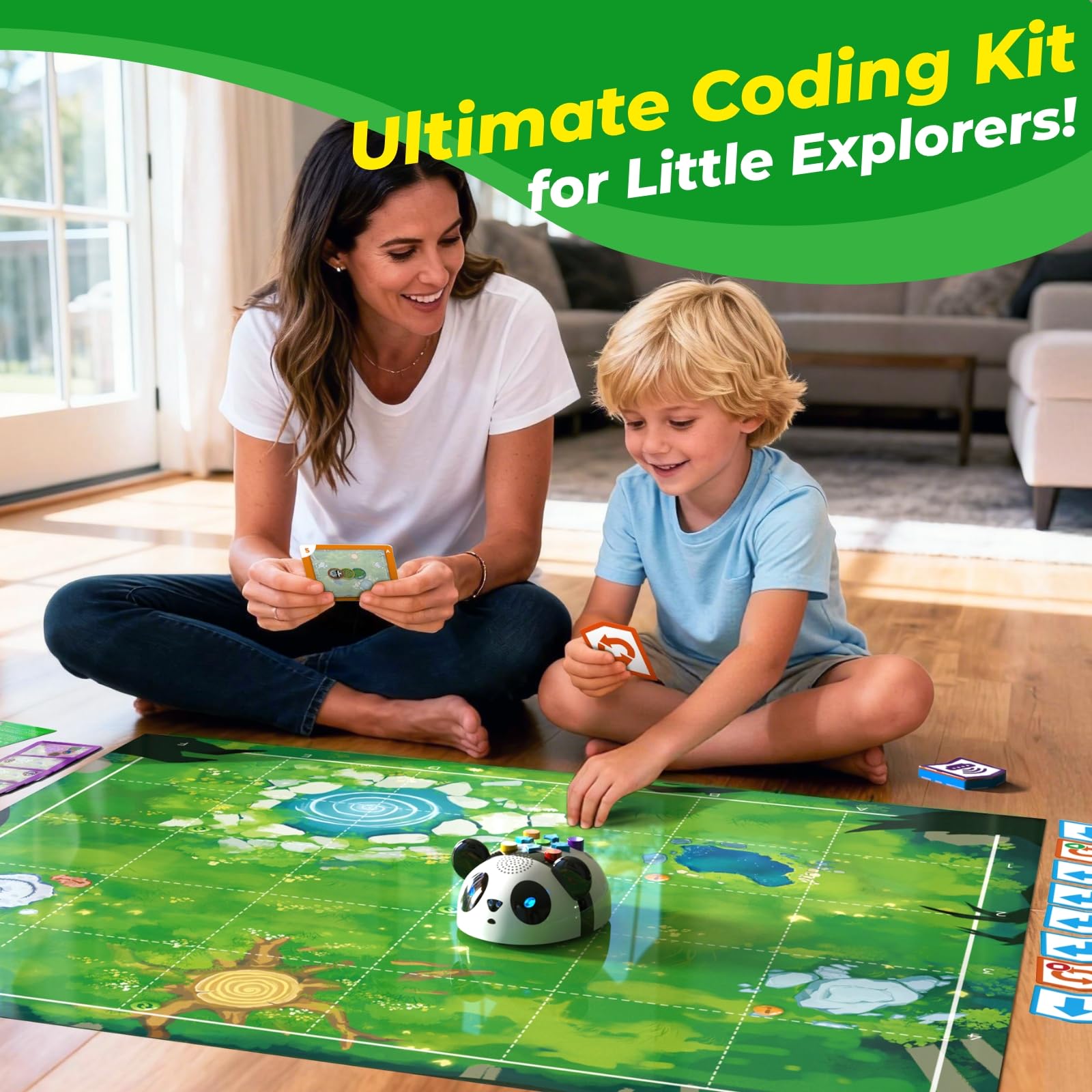 Apitor Robot Panda, Coding Robot for Kids Ages 4-6, Activity Set, 48 Pieces - Image 3