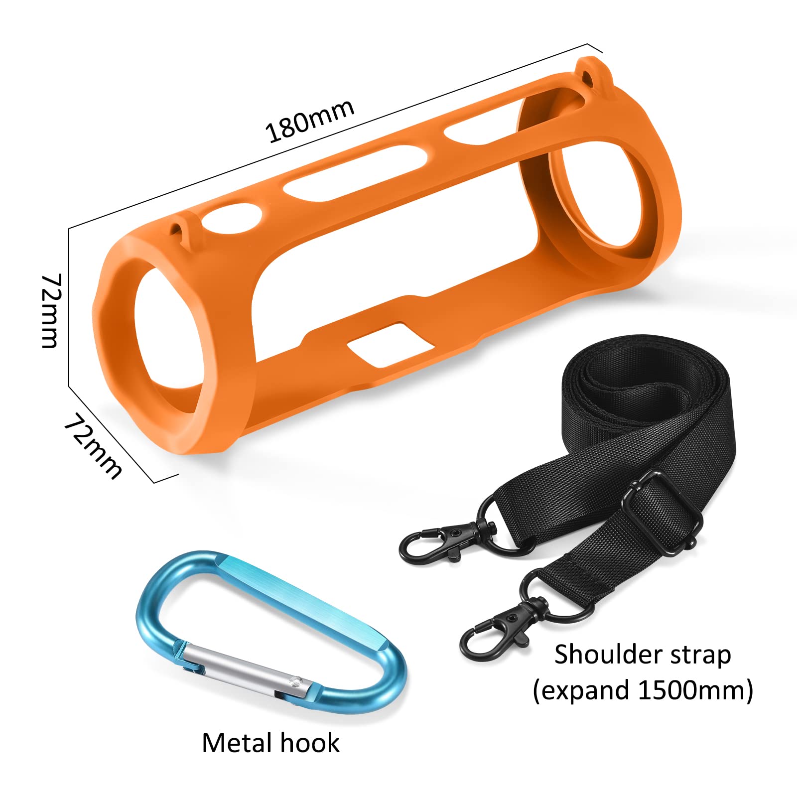 LICHIFIT Silicone Protective Cover Frame Case Skin for JBL FLIP Essential 2 Bluetooth Speaker Shell Sleeve Hand Bag Shoulder Case Box Accessories