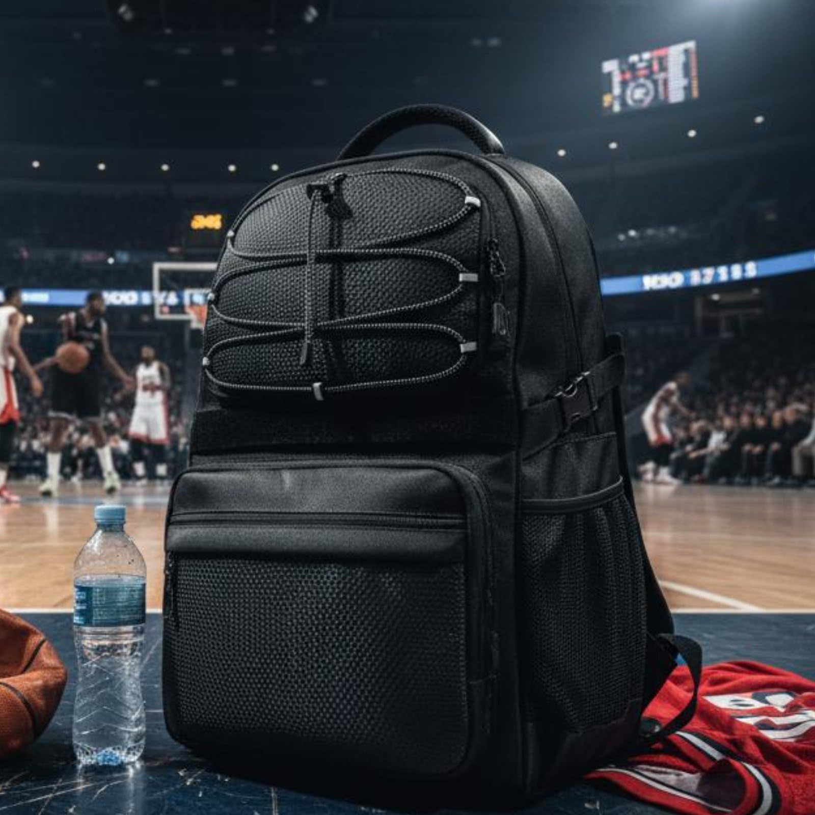 Mochila de Entrenamiento con Compartimento para Calzado Ventilación Mochila de Baloncesto Multiuso Accesorio Atlético para Deportistas, Cancha