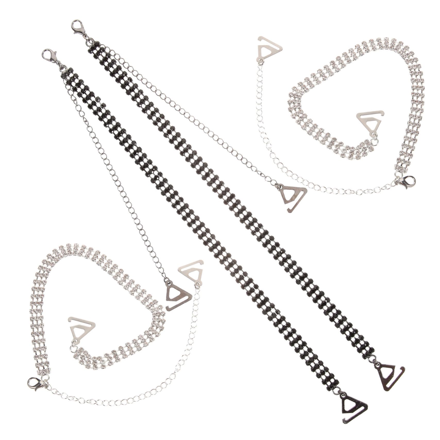 8pares De Hombro Rhinestones Para Sujetadores Straps Invisibles y Antideslizantes Para Bodas y Accesorios De Moda Para Mujeres
