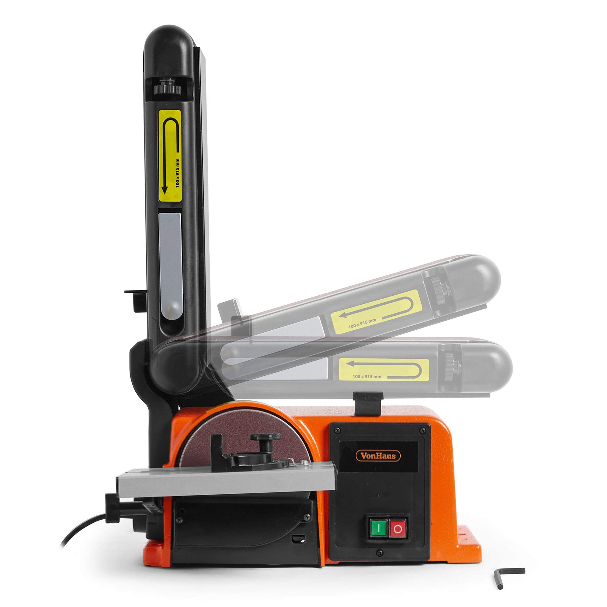 Buy VonHaus Benchtop Belt & Disc Sander, 100mm x 915mm, with Cast Iron