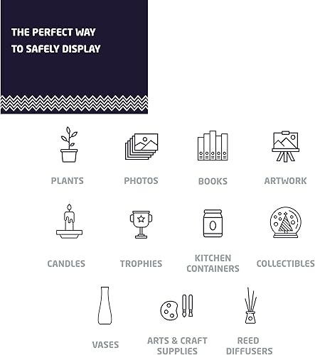 Miniatura 6 de HIGH & MIGHTY Estante flotante decorativo de 18 pulgadas con capacidad para hasta 15 libras, fácil instalación en pared seca sin herramientas,