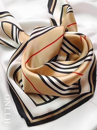 100% Mulberry Silk Scarf for Women Hair Lightweight Square Neckerchief Wrap For Head Scarves 21