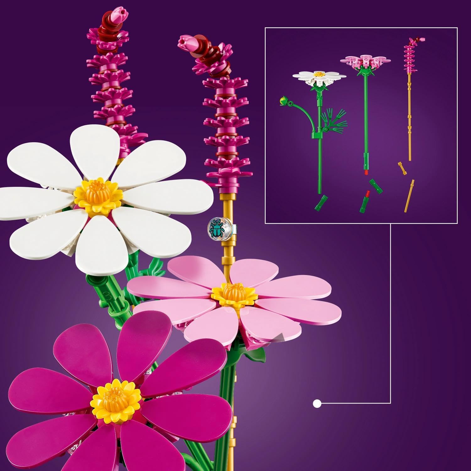 LEGO Botanicals Les Cosmos - Bouquet de Fleurs Artificielles avec 3 Fausses Plantes & 2 Br - Mise en situation et utilisation