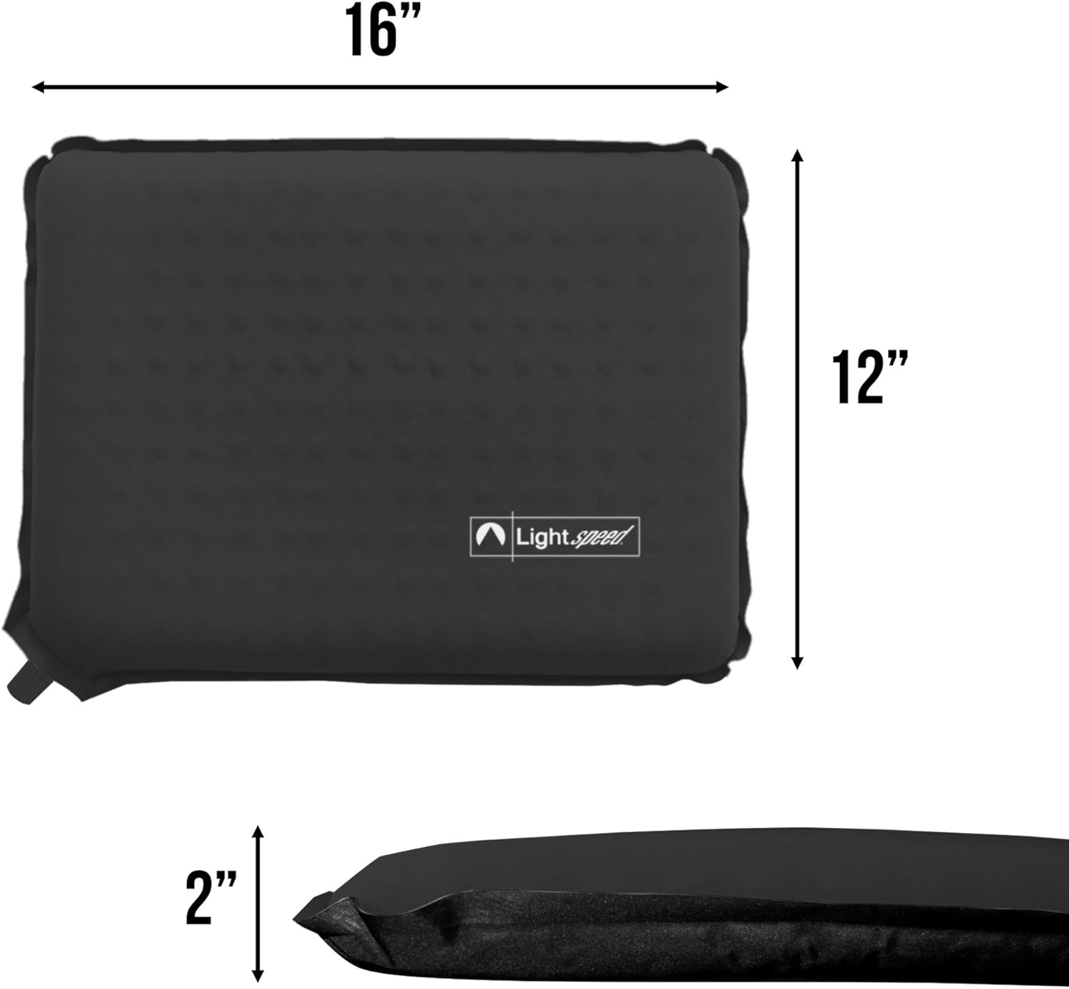 Lightspeed Outdoors Self-Inflating Stadium Seat Cushion with an Integrated Carry Bag (Onyx) : Sports & Outdoors