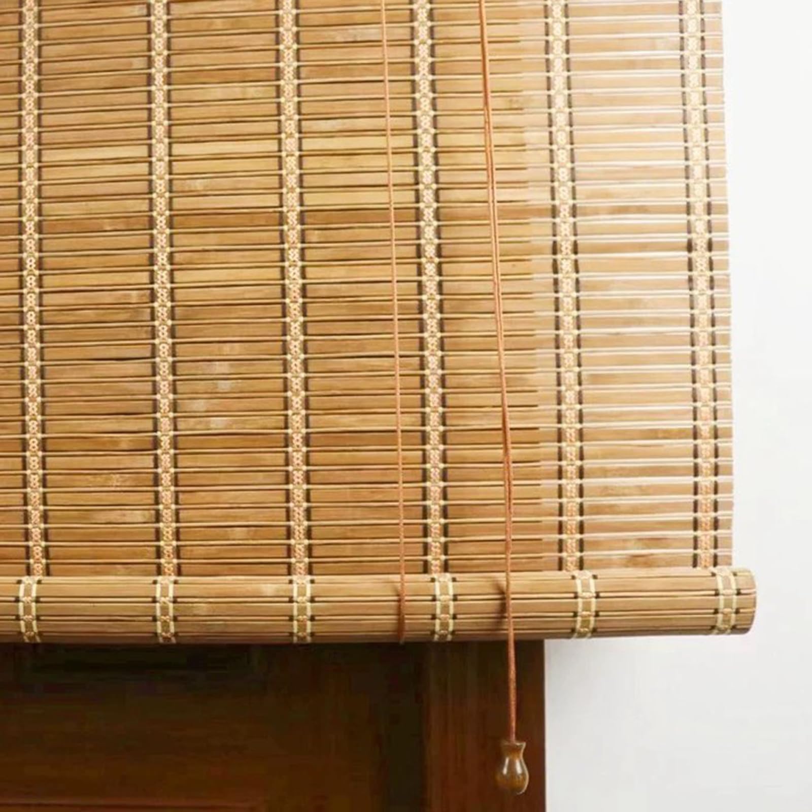 Persianas Enrollables Natural,Transpirable Estores de Bambú para Exterior,Cortina de Bambú de Protección Solar,para Puertas o Ventanas,Personalizable,Ancho x Alto (120cm x 260cm)