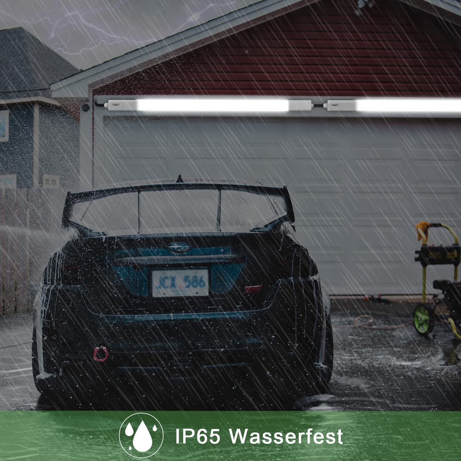 TONFFI LED Feuchtraumleuchte mit Bewegungsmelder 115CM, 36W 4100LM LED Deckenleuchte Röhre, 4000K IP65 Wasserfest Verknüpfbar Wannenleuchte Feuchtraumlampe für Garage Keller Werkstatt Bad Büro