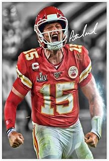 lfcxyffs Patrick Mahomes Canvas Poster Wall Art Decor Print Picture Paintings for Living Room Bedroom Decoration Unframe: Unframe:12x18inch(30x45cm)