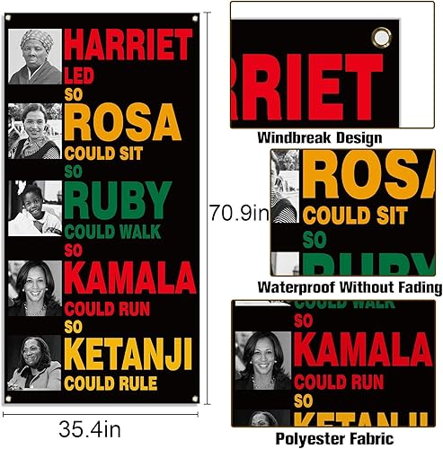 Miniatura 3 de Vohado Cubierta de puerta del mes de la historia negra Afro Afro Americano Orgullo Negro Decoración Escuela Aula Frontal Porche Letrero Interior